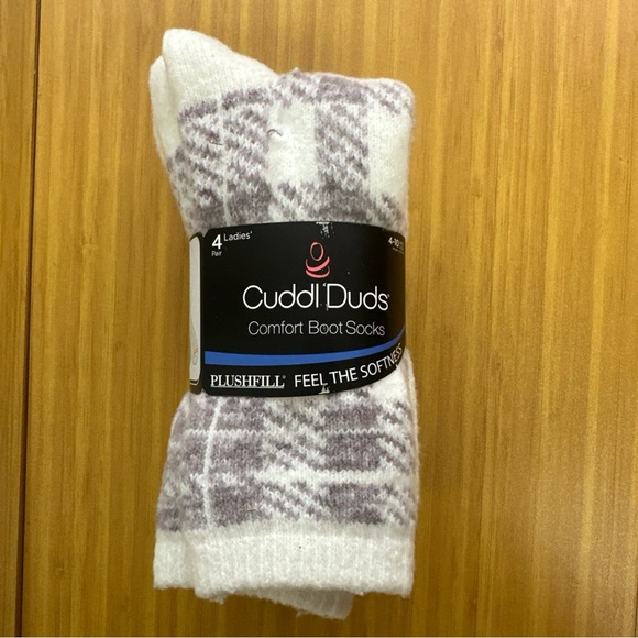 Cuddl Duds Plushfill Comfort Boot Socks Ladies 4-10 Four Pair Multicolor NEW - Picture 1 of 6